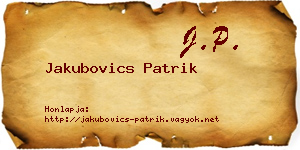 Jakubovics Patrik névjegykártya