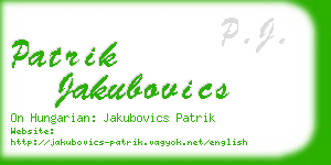 patrik jakubovics business card